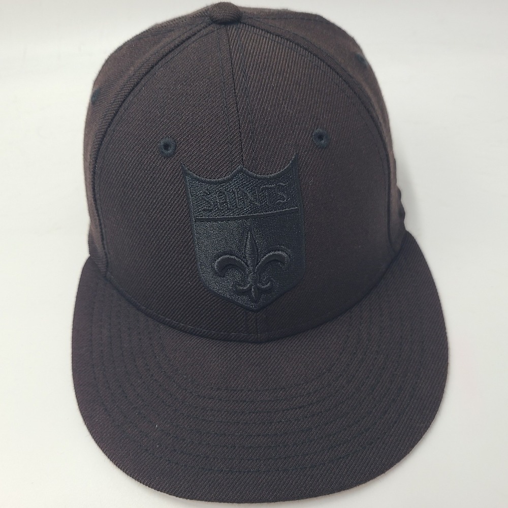 New Orleans Saints Hat Fitted 7 3/8 New Era 59Fifty Faded Black/Brown NFL Men